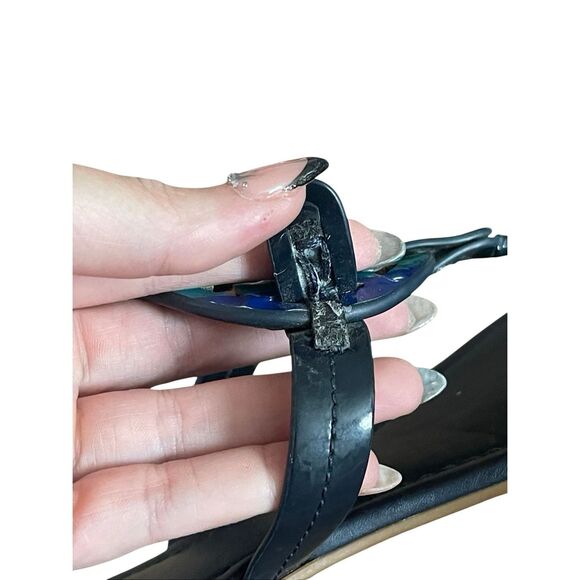 Rare‎ Tory Burch Miller Sandals – Rainbow Logo – Women’s Size 7 (Approx.) - Picture 5 of 6